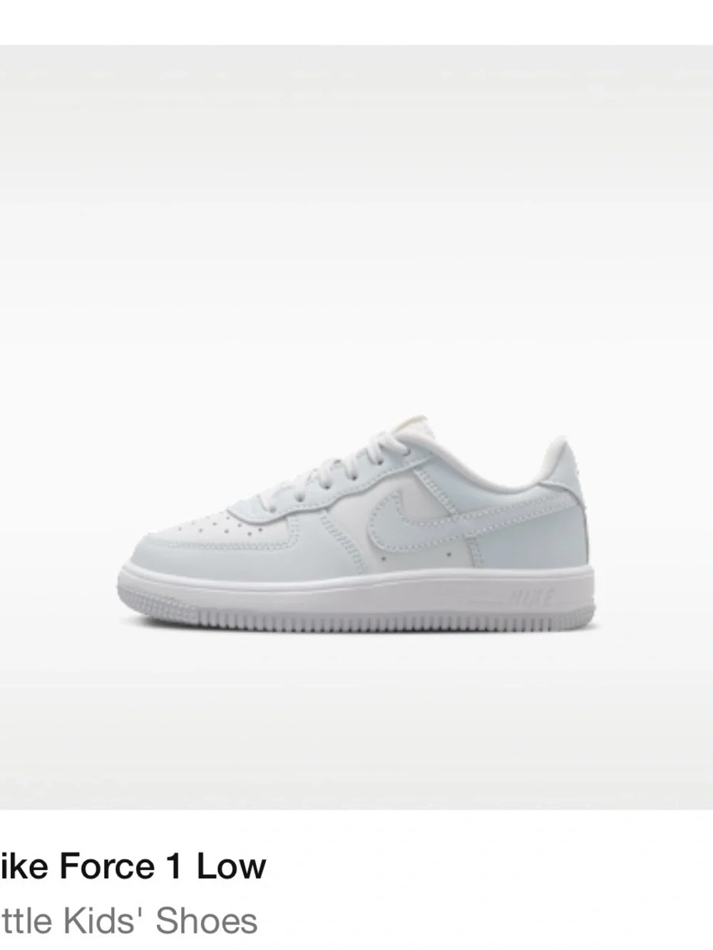 Nike Kids Force 1, Light Blue & White Low-Top Sneakers